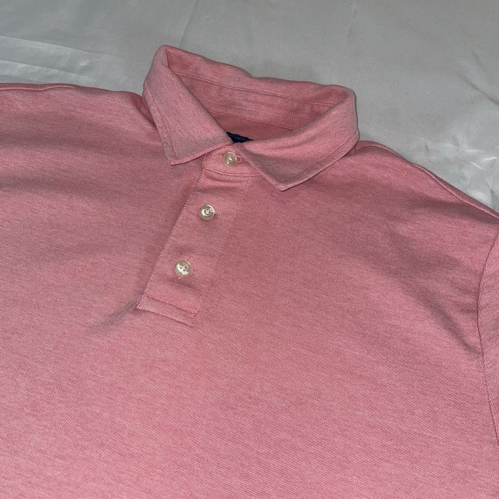 Biltmore‎ Mens Pink Short Sleeve Pique Polo Shirt Medium Heathered Cotton Blend